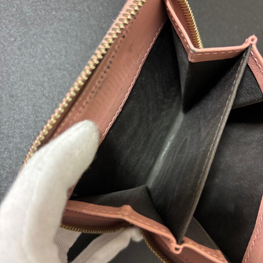 p51　グッチ　ピンク　マイクロシマ　二つ折り財布