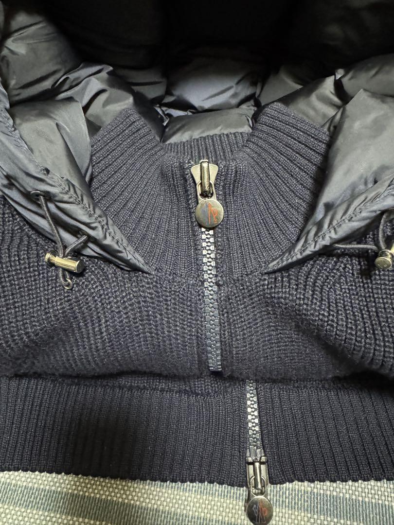 【最終価格正規品】モンクレール MONCLER ダウンベスト ニット切替 S 紺