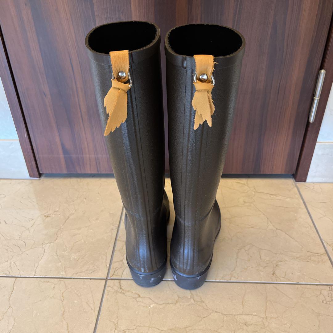 AIGLE レインブーツ　39 AIGLE 長靴 レインブーツ チャンキーヒール ミッドレインラバー