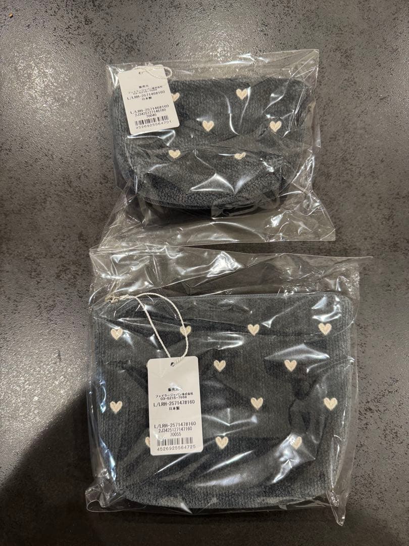 フェイラー ラブラリーハート グレー ポーチ 2点セットFEILER