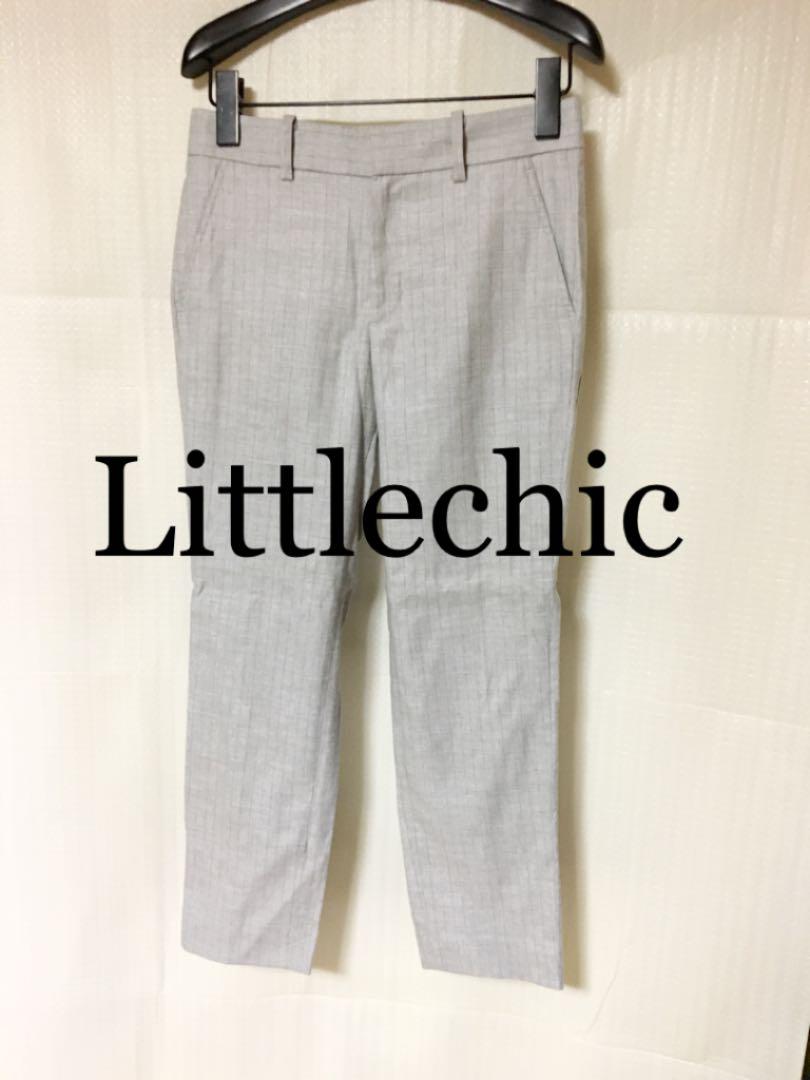 在庫有 即納可 Littlechic ライトグレーウールパンツ スラックス リトルシック S 店舗限定特典つき Pnlp Sn