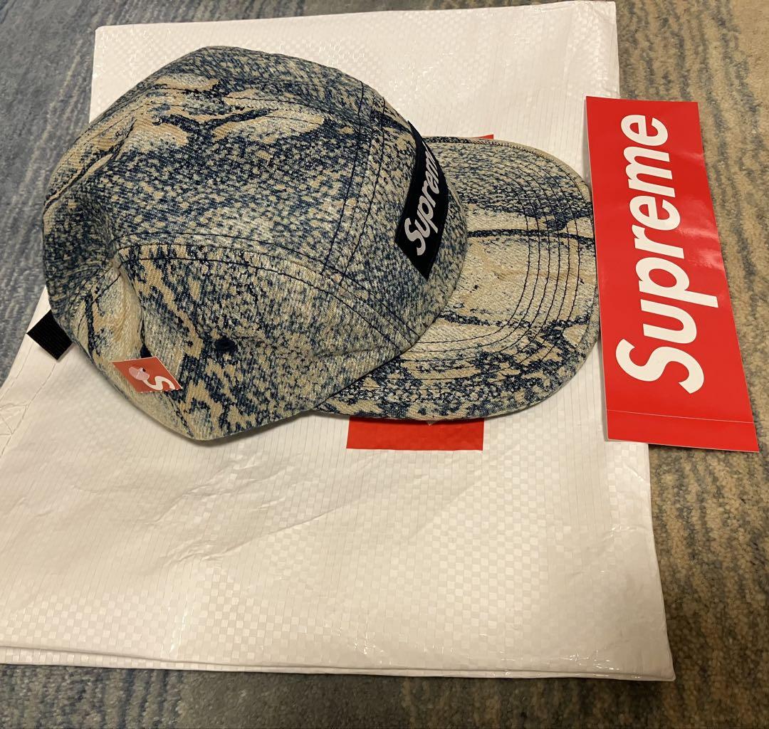 Supreme Denim Camp Cap ヘビ柄 パイソン スネーク 帽子