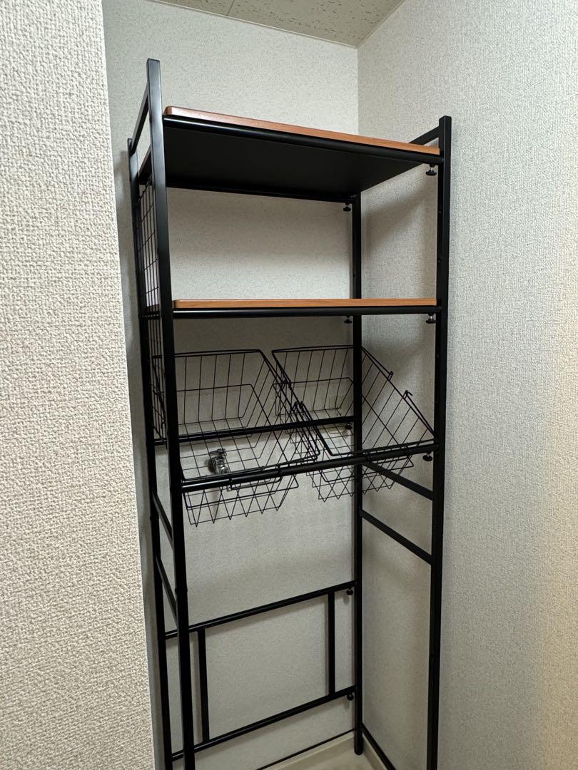 バスケット付ランドリーラック LRP-211 ブラック