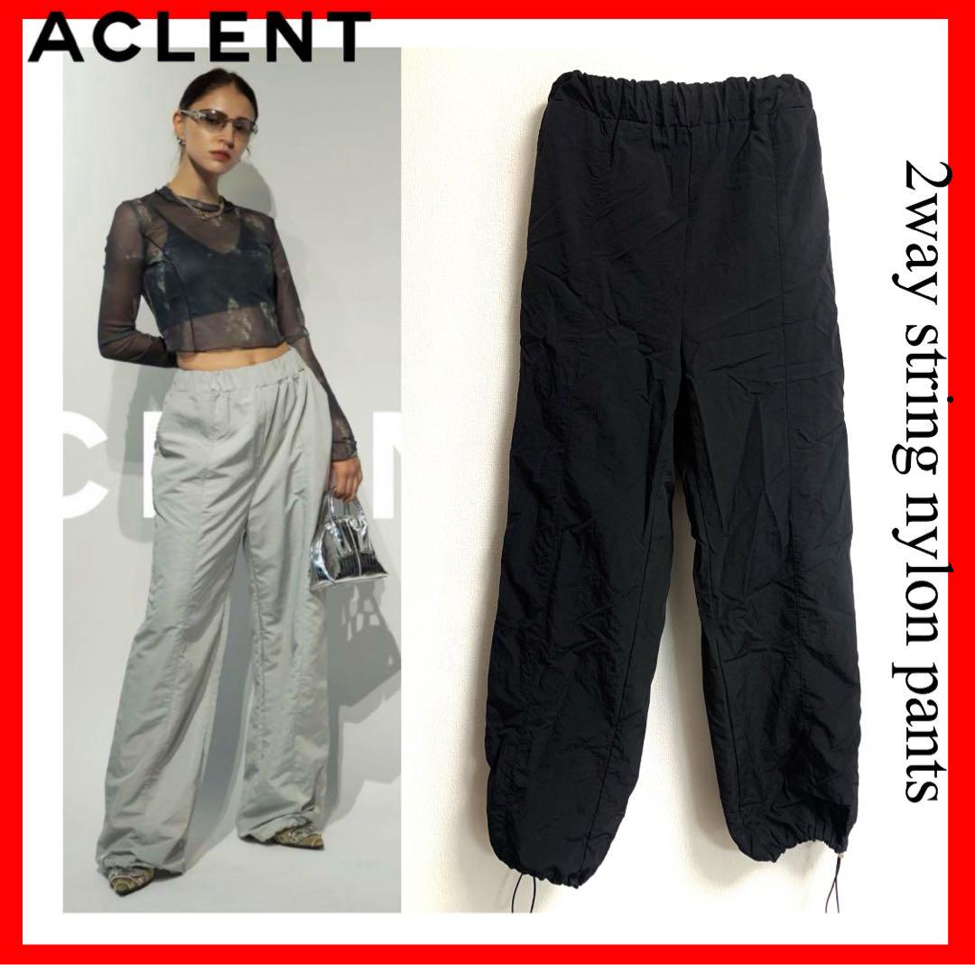 ACLENT アクレント✨ナイロンパンツ ブラック　フリーサイズ
