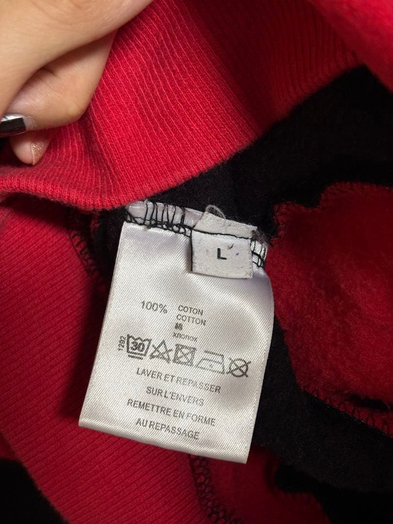 『GIVENCHY』　スウェット　スター　ボーダー　G-DRAGON 黒×赤　L