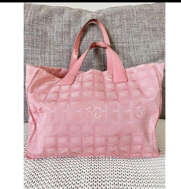 CHANEL シャネル ニュートラベルライン ピンク トートバッグ MM
