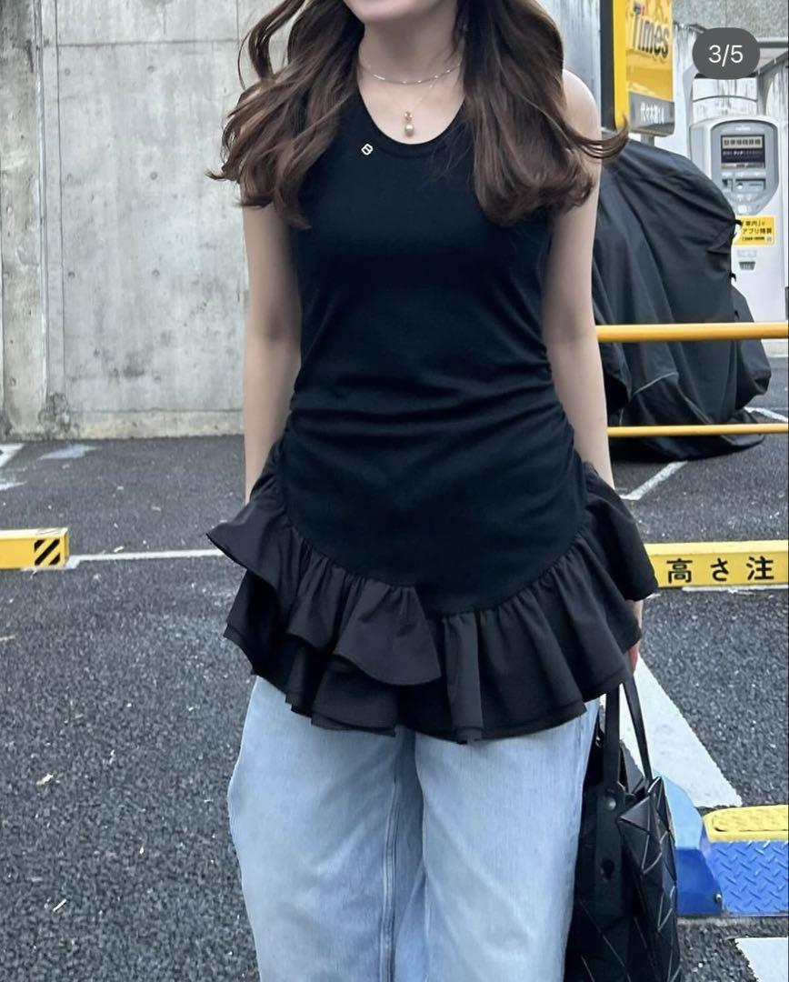 Bibiy IRIS RUFFLE TOP ブラック 新品未使用 BIBIY. MADE | IRIS RUFFLE TOP BLACK｜Bibiy.