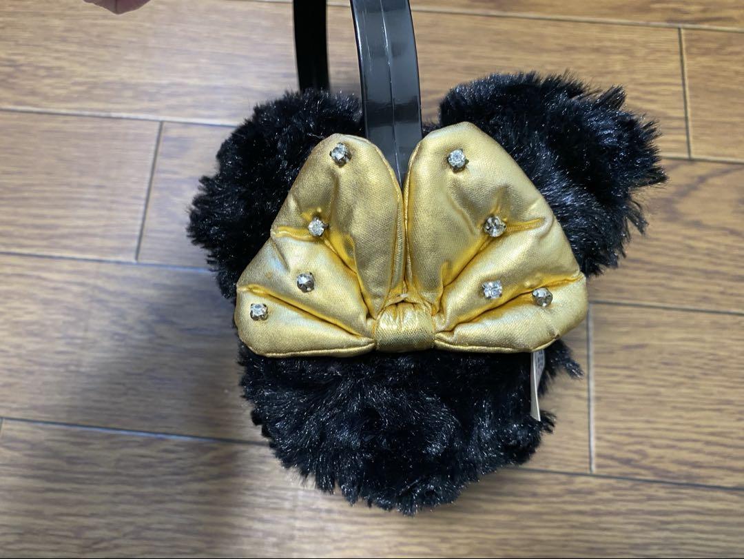ディズニーリゾート 耳当て ゴールドリボン 豹柄 イヤーマフ