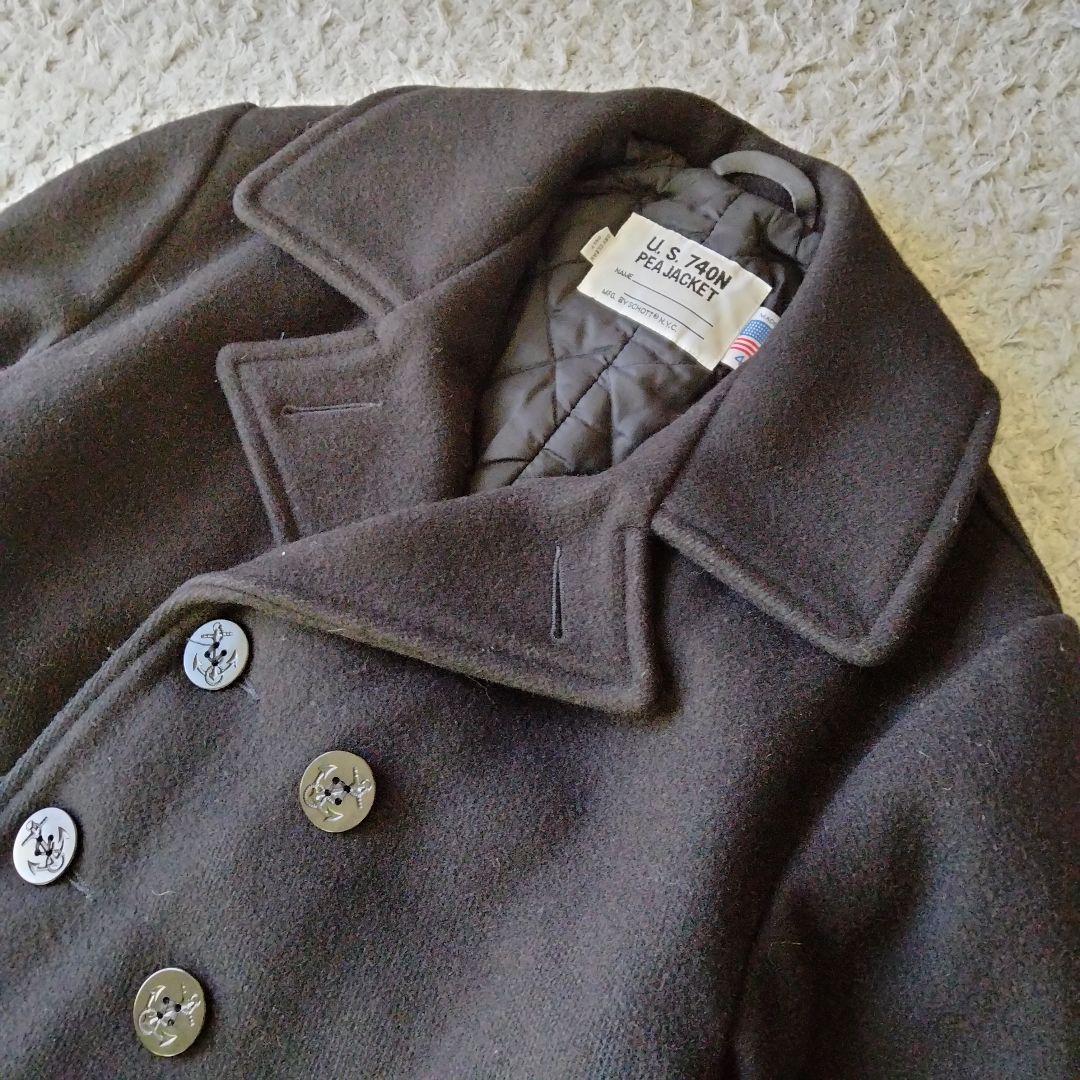 ショット【美品】ピーコート　USA製 740N　40サイズ　SCHOTT　名作