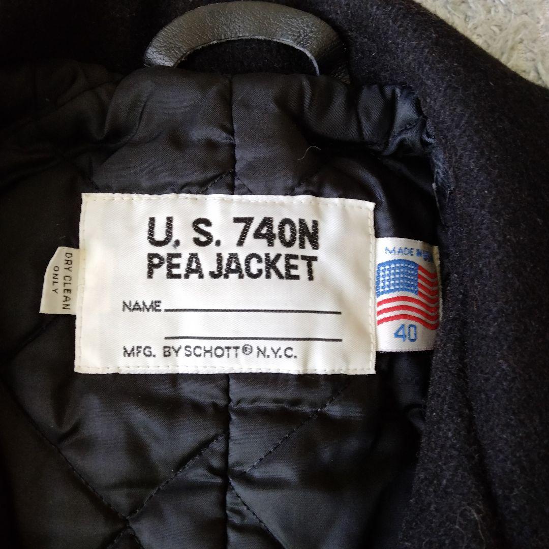 ショット【美品】ピーコート　USA製 740N　40サイズ　SCHOTT　名作