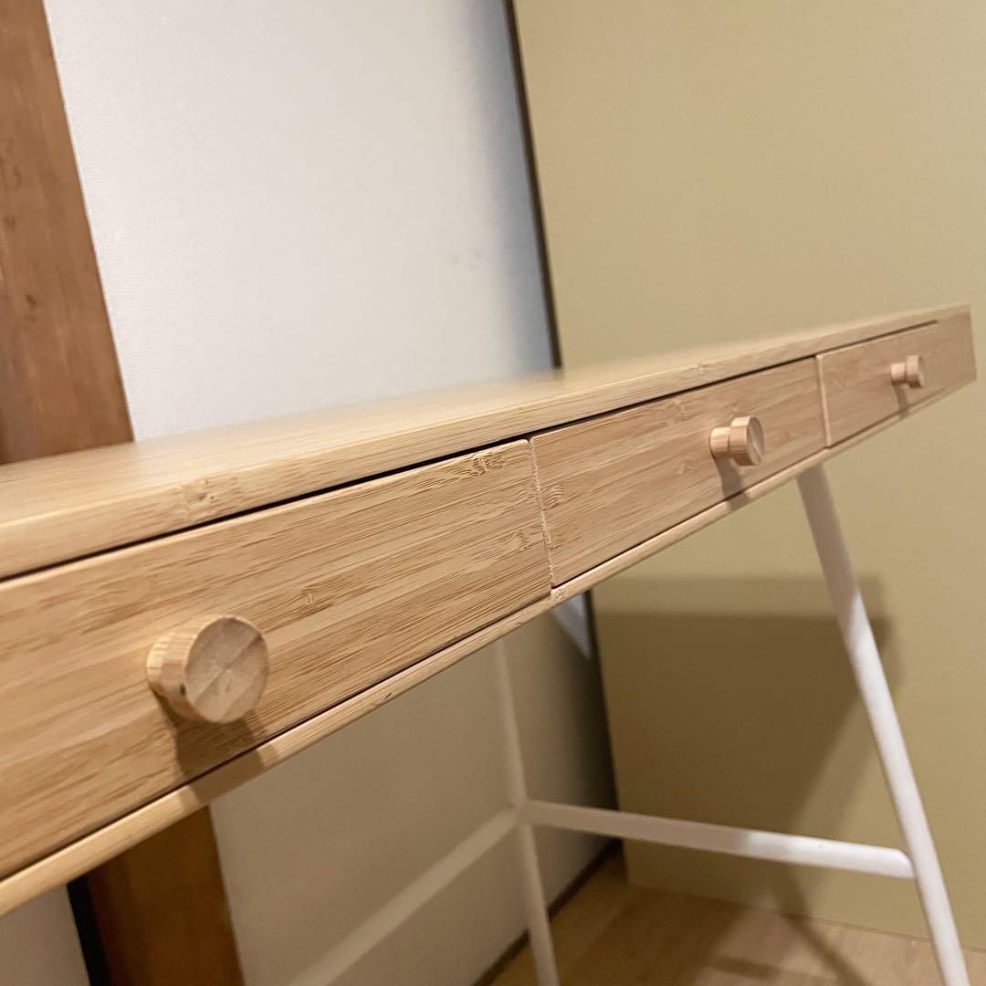 【送料込み】IKEA リルオーセン 竹 デスク 木