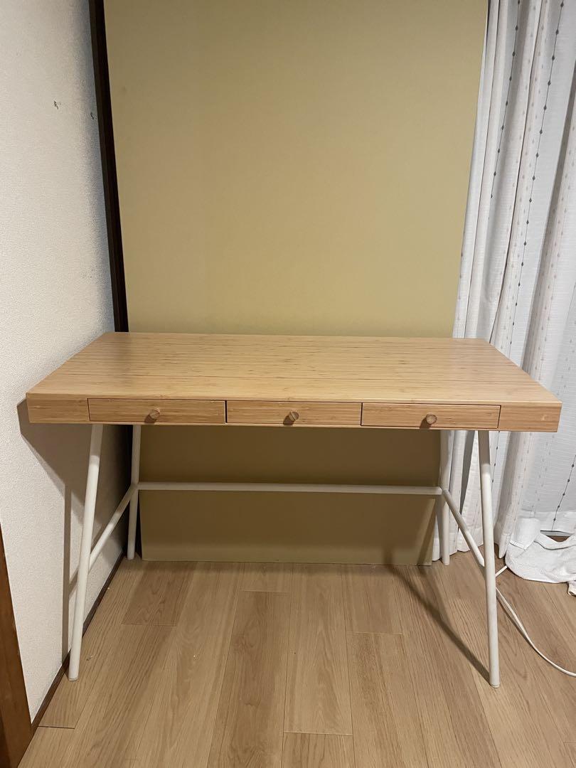 【送料込み】IKEA リルオーセン 竹 デスク 木
