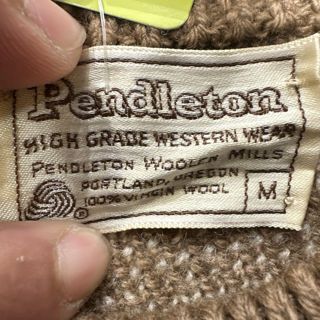 80s Pendleton 幾何学模様ウールセーター M チーフジョセフ