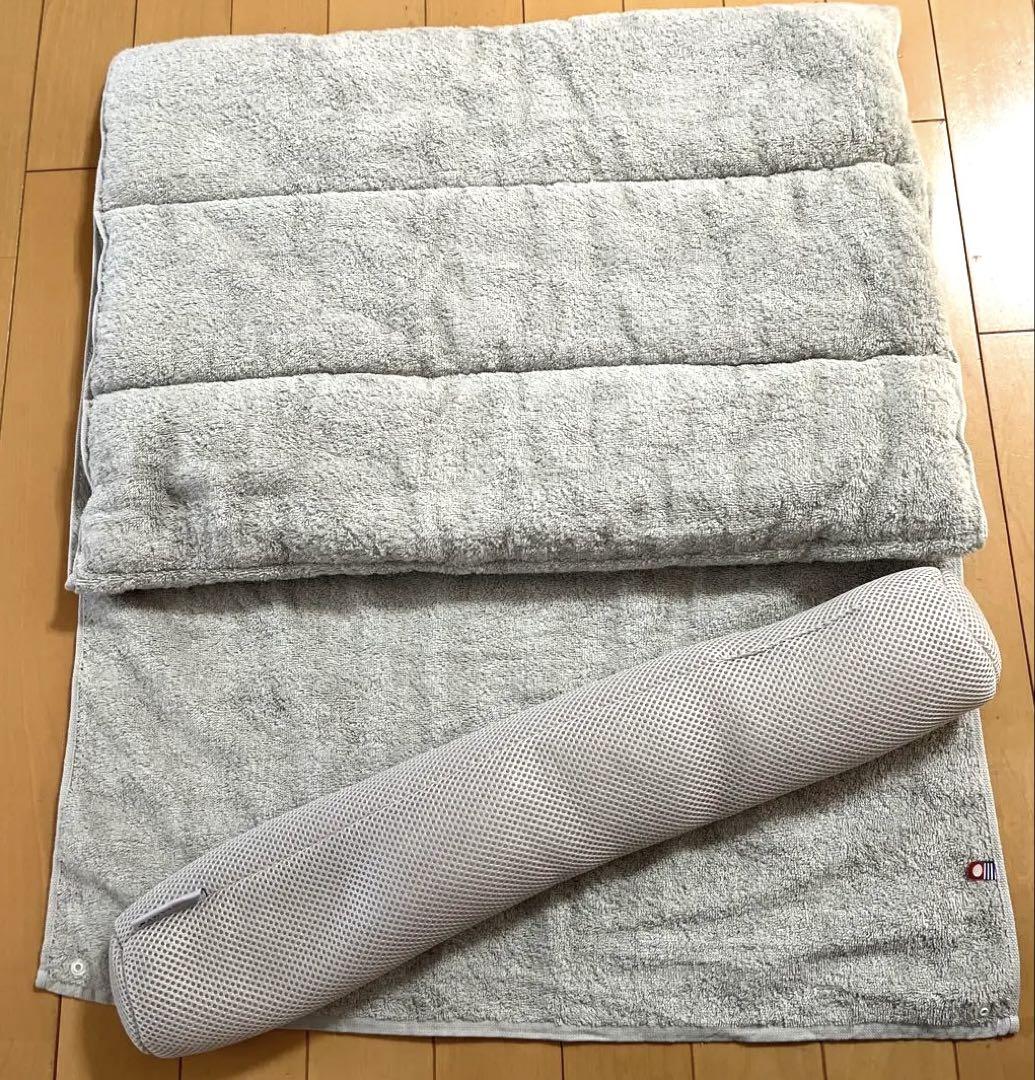 今治睡眠用タオル　枕　グレー