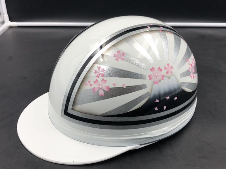 コルク半　日章　ラメ　桜 ラメ 桜吹雪 富士日章 コルク半 ヘルメット の通販 by paint｜ラクマ