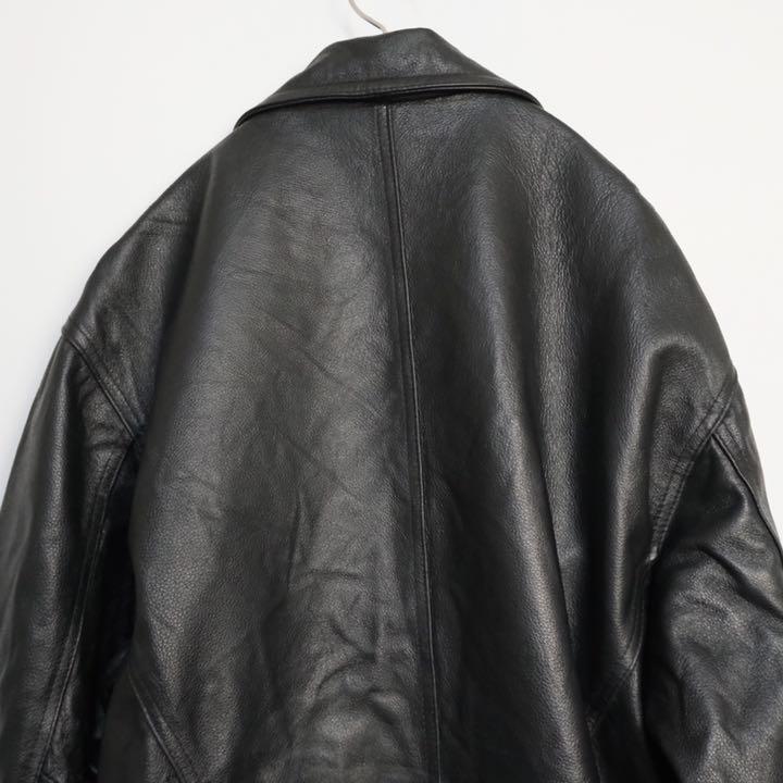 カナダ製 本革 オーバーサイズ 古着 V50eS-m18758363603 レザージャケット 黒 M NEW