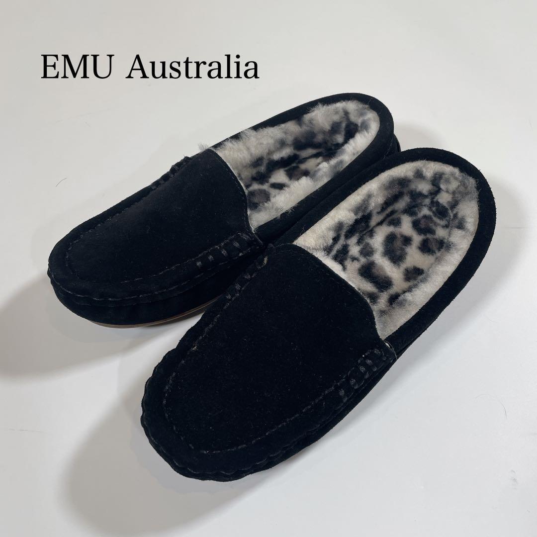 EMU Australia モカシン スエード スリッポン レオパード 黒 25 - メルカリ
