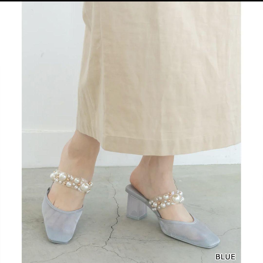 RANDA ♡パールベルトシアーミュールパンプス