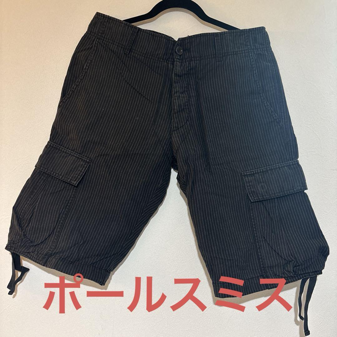 Paul Smith カーゴショートパンツ Mサイズ 黒・ストライプ