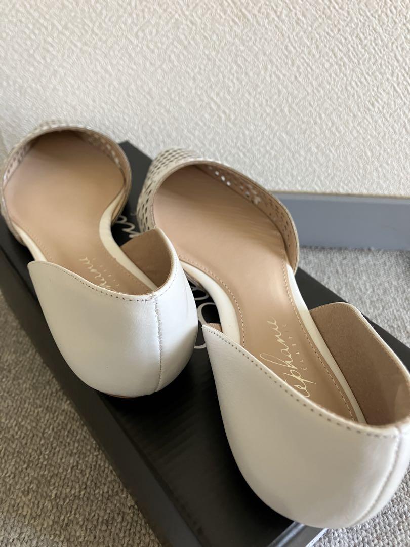 Stephanie メッシュフラットシューズ ホワイト