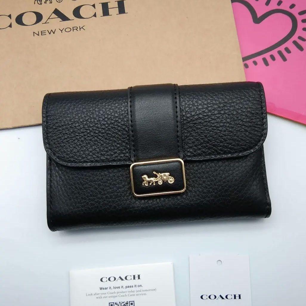 新品 COACH 折り財布 レディース ブラック