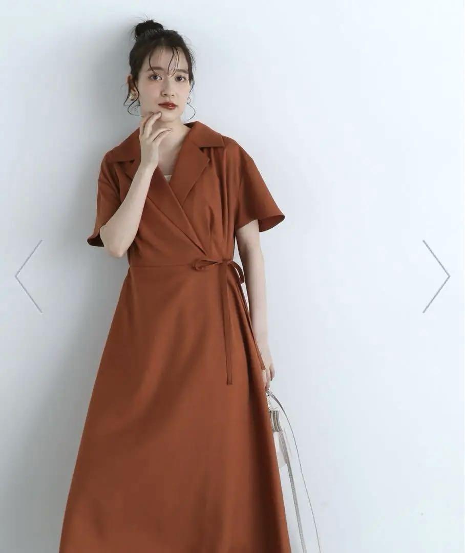 極美品】シトラスノーツ 高級シルク使用 カシュクールドレス