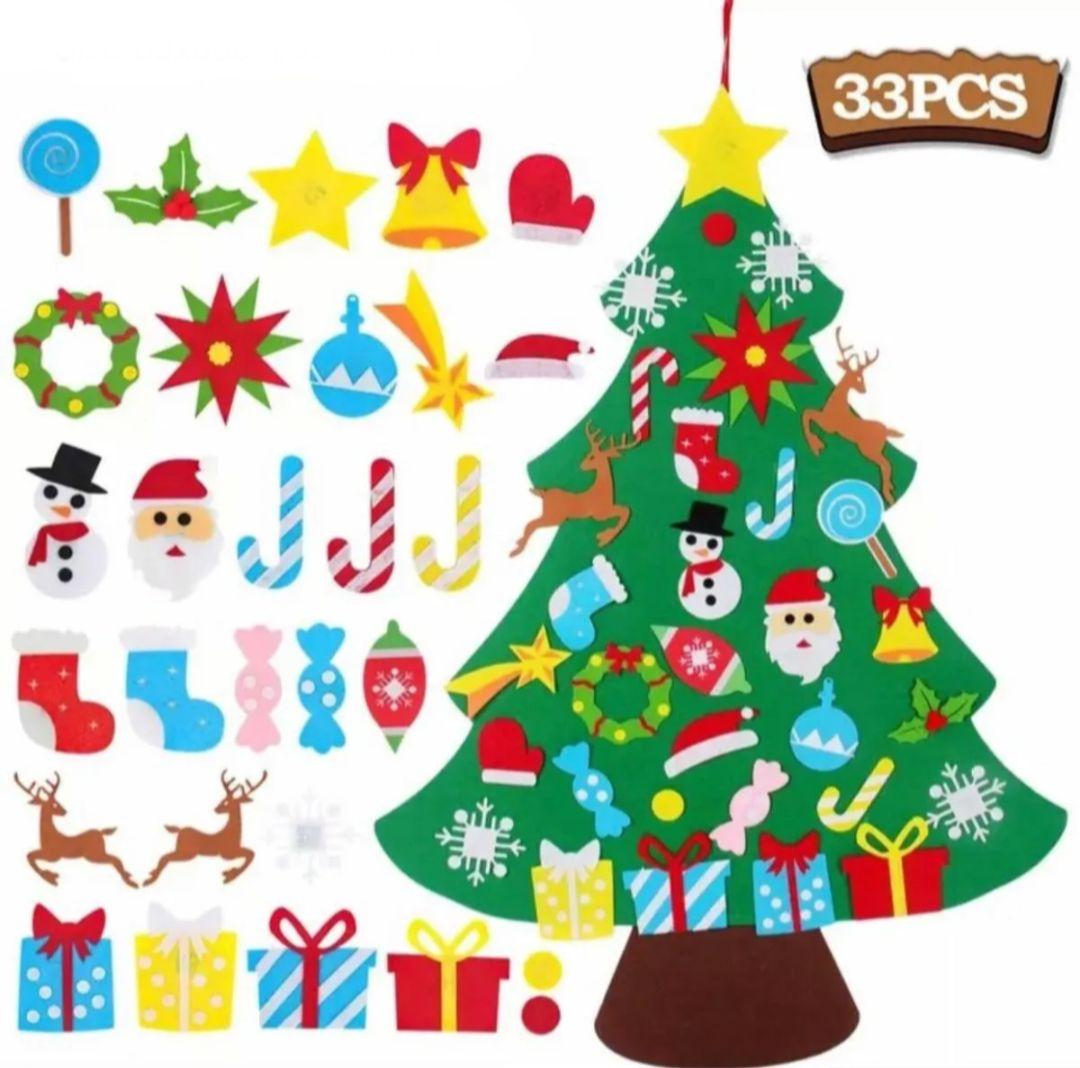 Ⓑフェルトクリスマスツリー壁掛けタペストリーXmasツリー