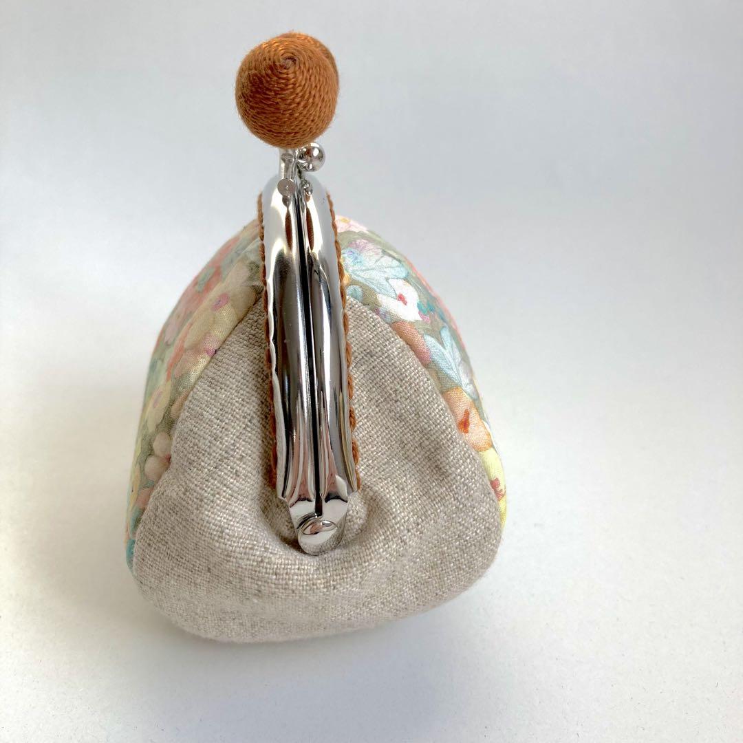 リバティ ハンドメイド がま口ポーチ ハンドメイド】リバティがま口ポーチ 茶 - メルカリ