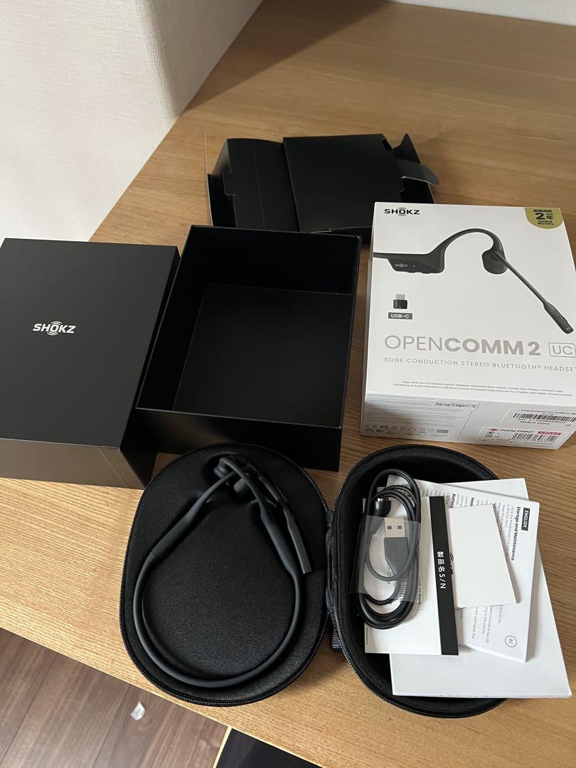 SHOKZ OPENCOMM 2 骨伝導イヤホン ブラック　UC　USB-C