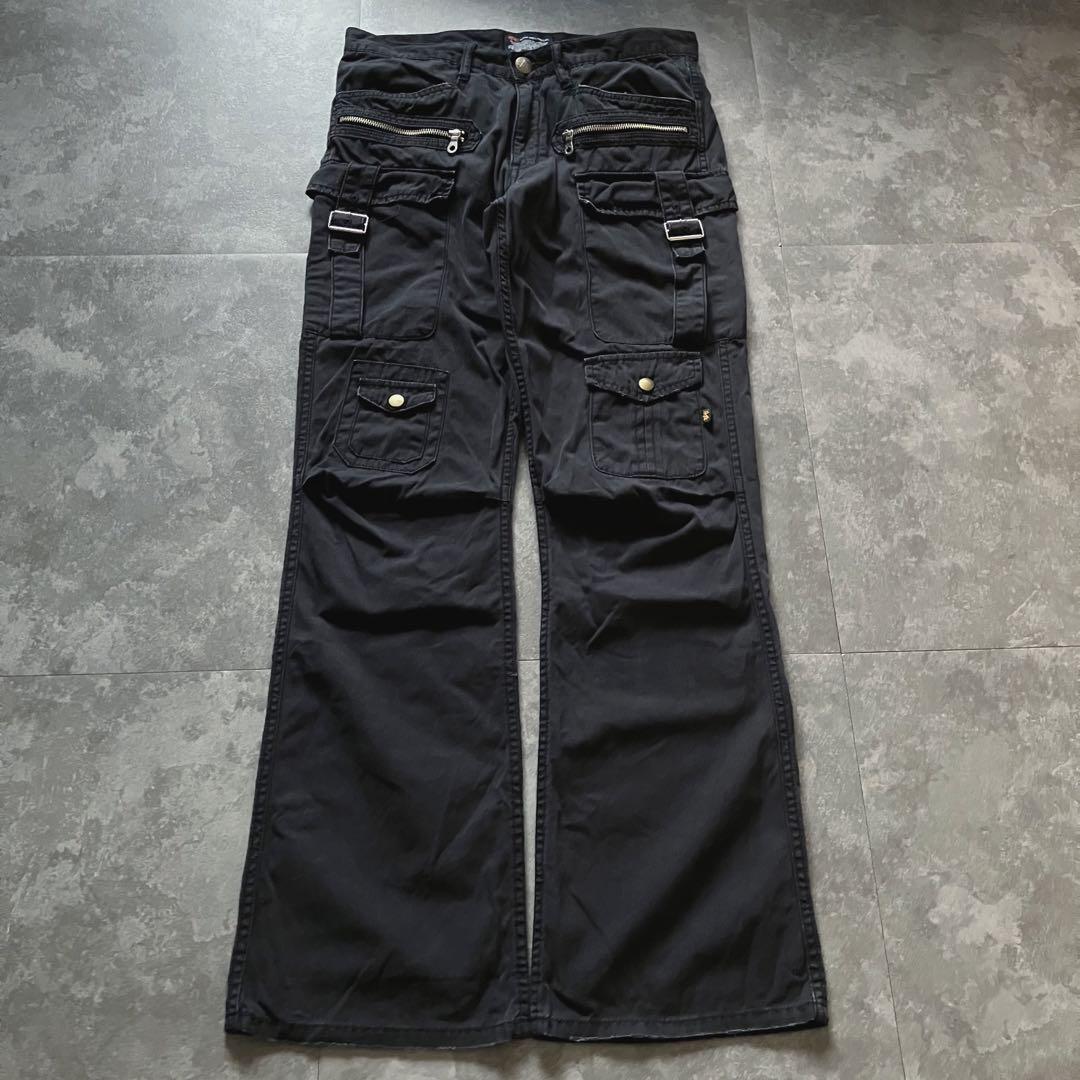 パンツ alpha parachute cargo flared pants Y2K