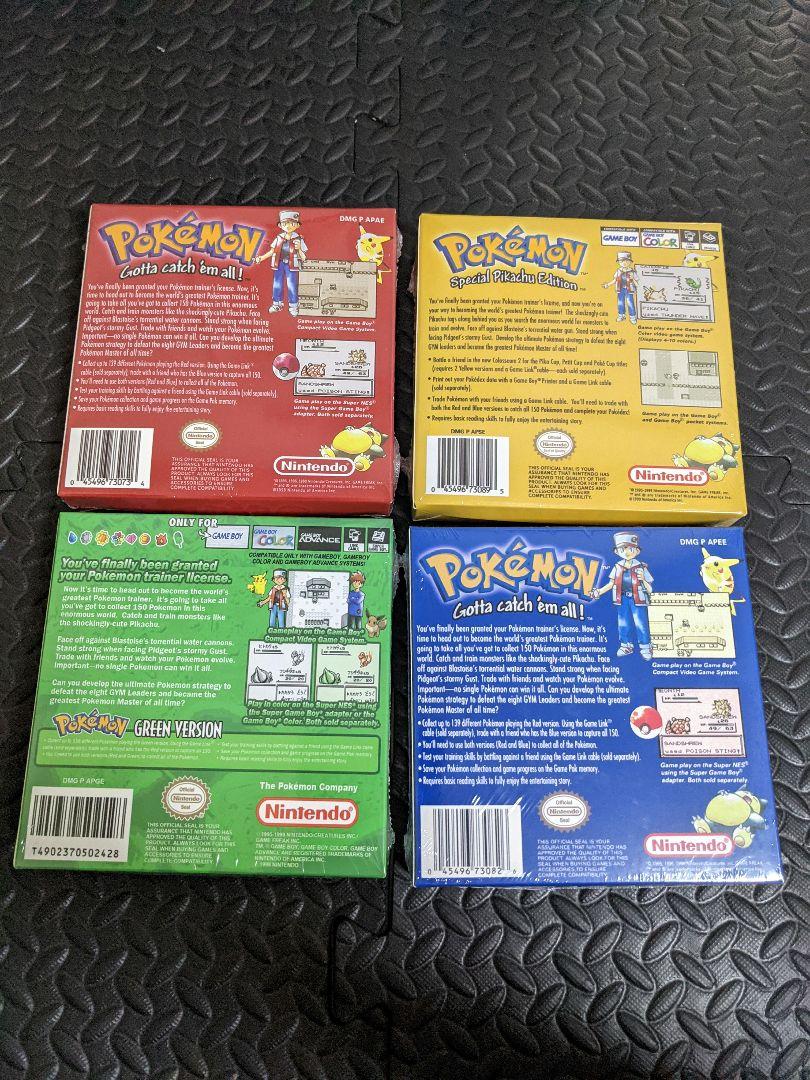 GBC ソフト　ポケットモンスター　赤　青　緑　黄色　北米版　未開封