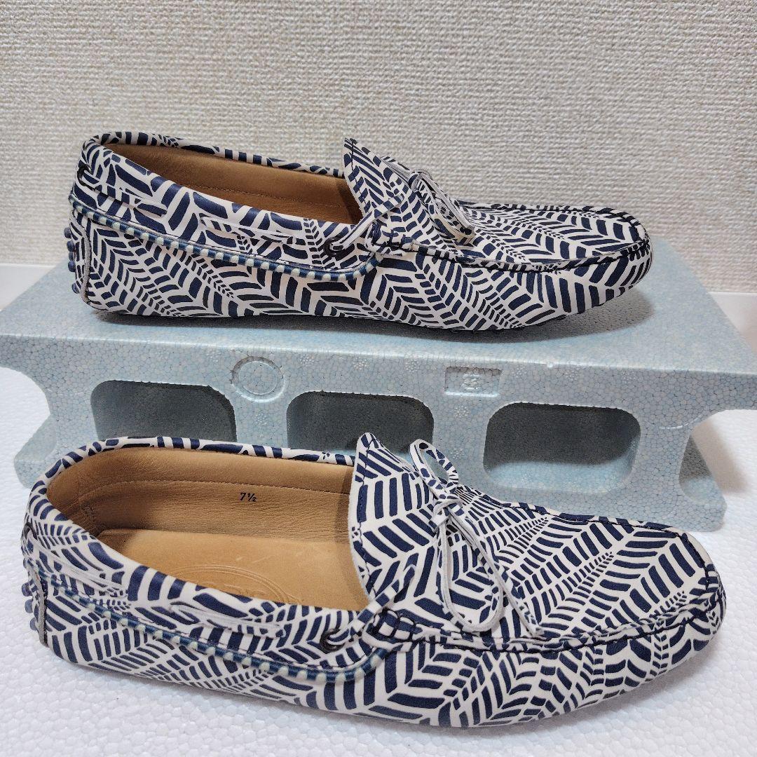 TOD'S トッズ ドライビングシューズ 7.5 ホワイトネイビー イタリア製