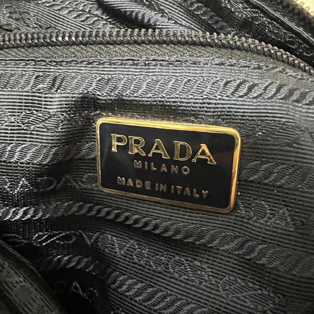 PRADA プラダ チェーン キルティング ショルダーバッグ ネイビー