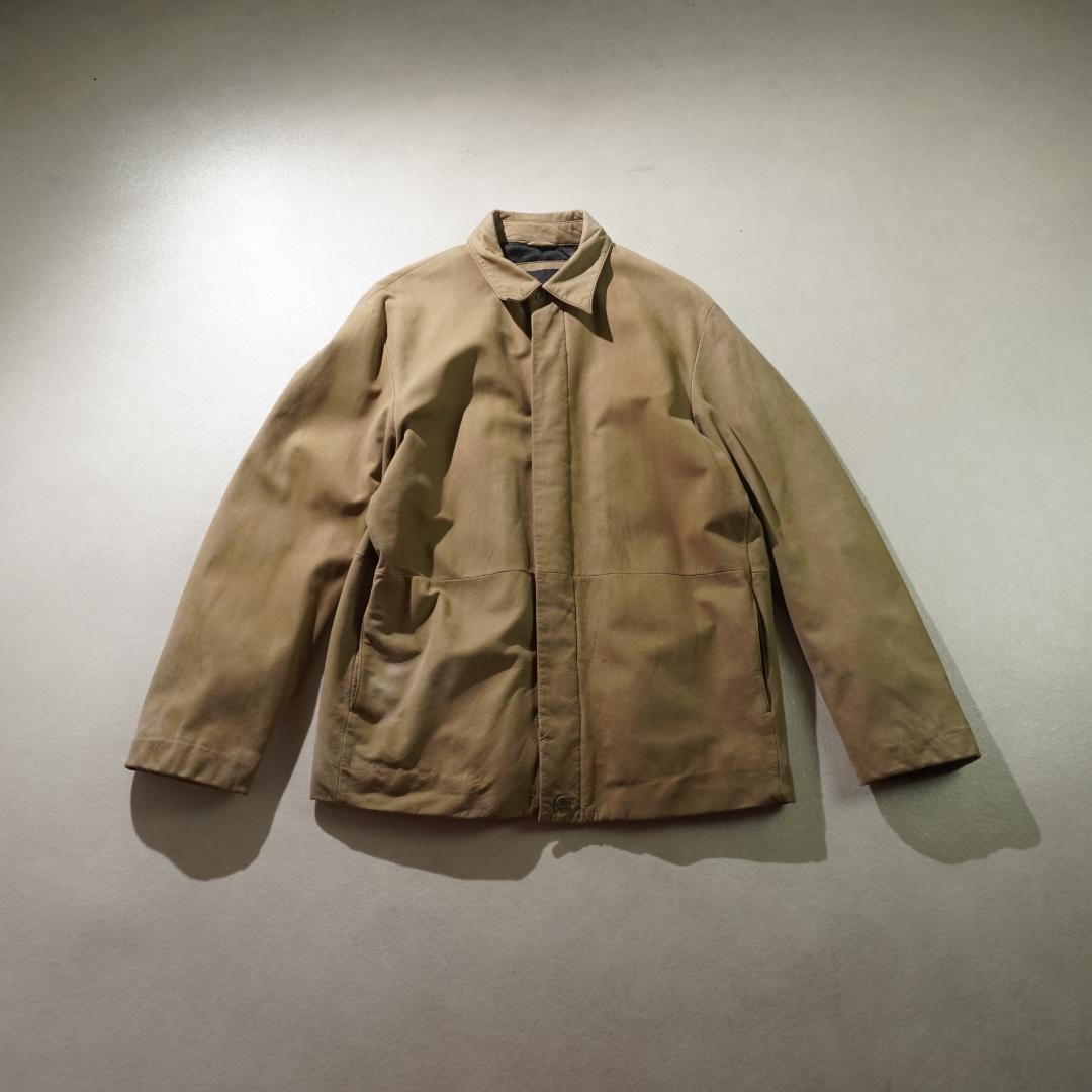 【返品?交換対象商品】 DURBAN スエードレザージャケット ベージュ/TW452 比翼ボタン 牛革 ジャケット・アウター