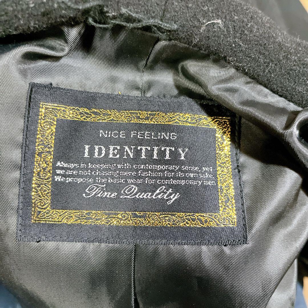 [IDENTITY] ウールコート ブラックコート 通勤 通学 フード付き