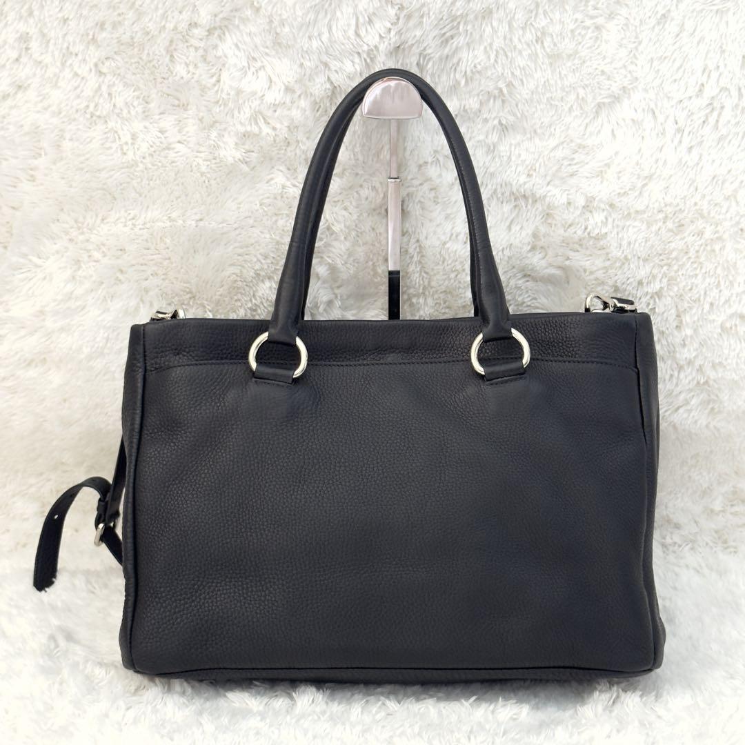 極美品✨PRADA プラダ ショルダーバッグ ハンドバッグ レザー ブラック