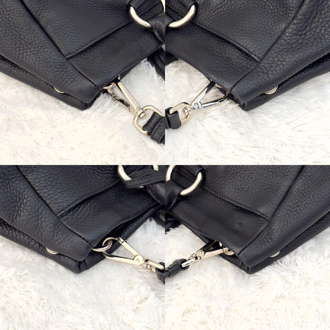 極美品✨PRADA プラダ ショルダーバッグ ハンドバッグ レザー ブラック
