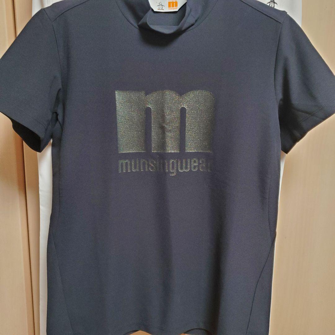 muningwear ブラック ハイネックシャツ　L　モックネック　ストレッチ