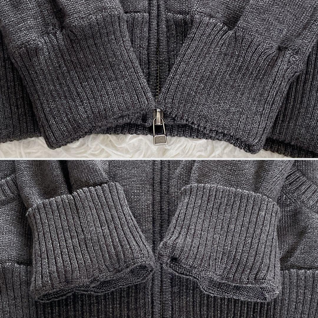 バーバリーブルーレーベル】ホース刺繍ジップアップニット