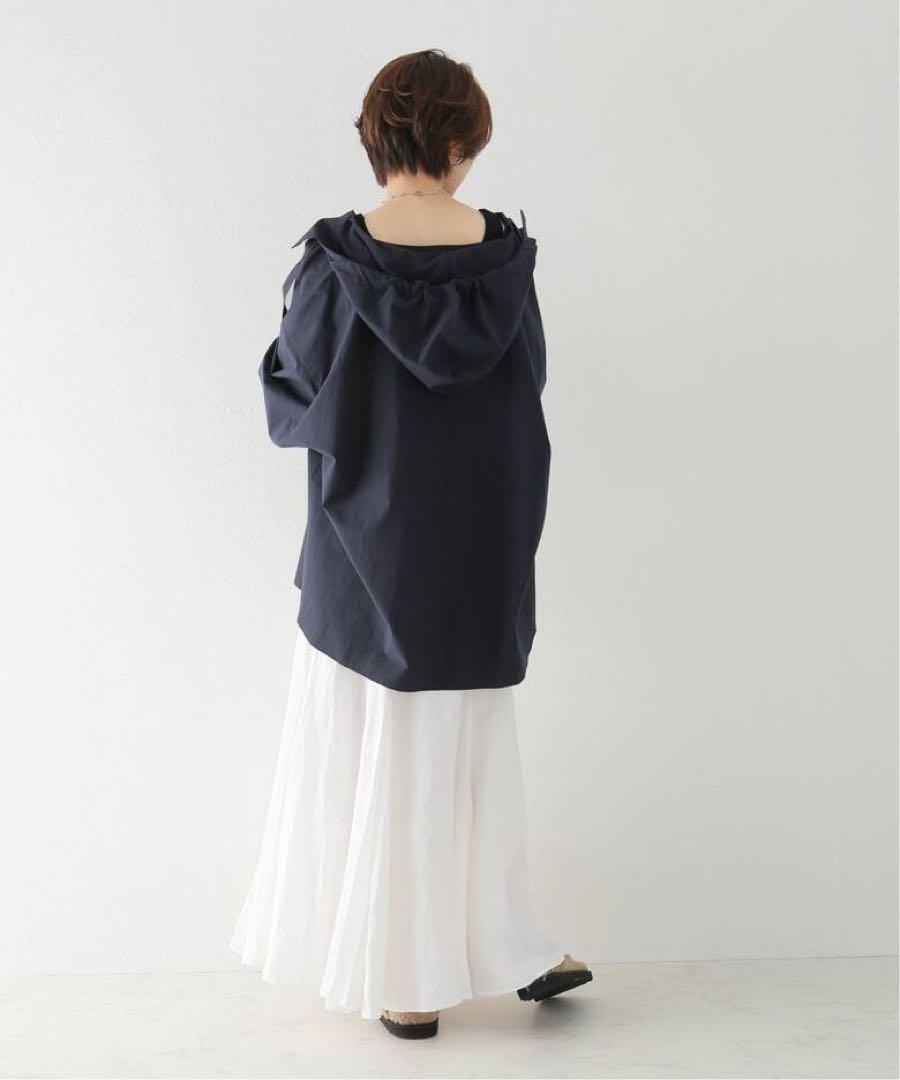 超可爱の plage ネイビー 新品 【R'IAM】フードオーバーシャツブラウス