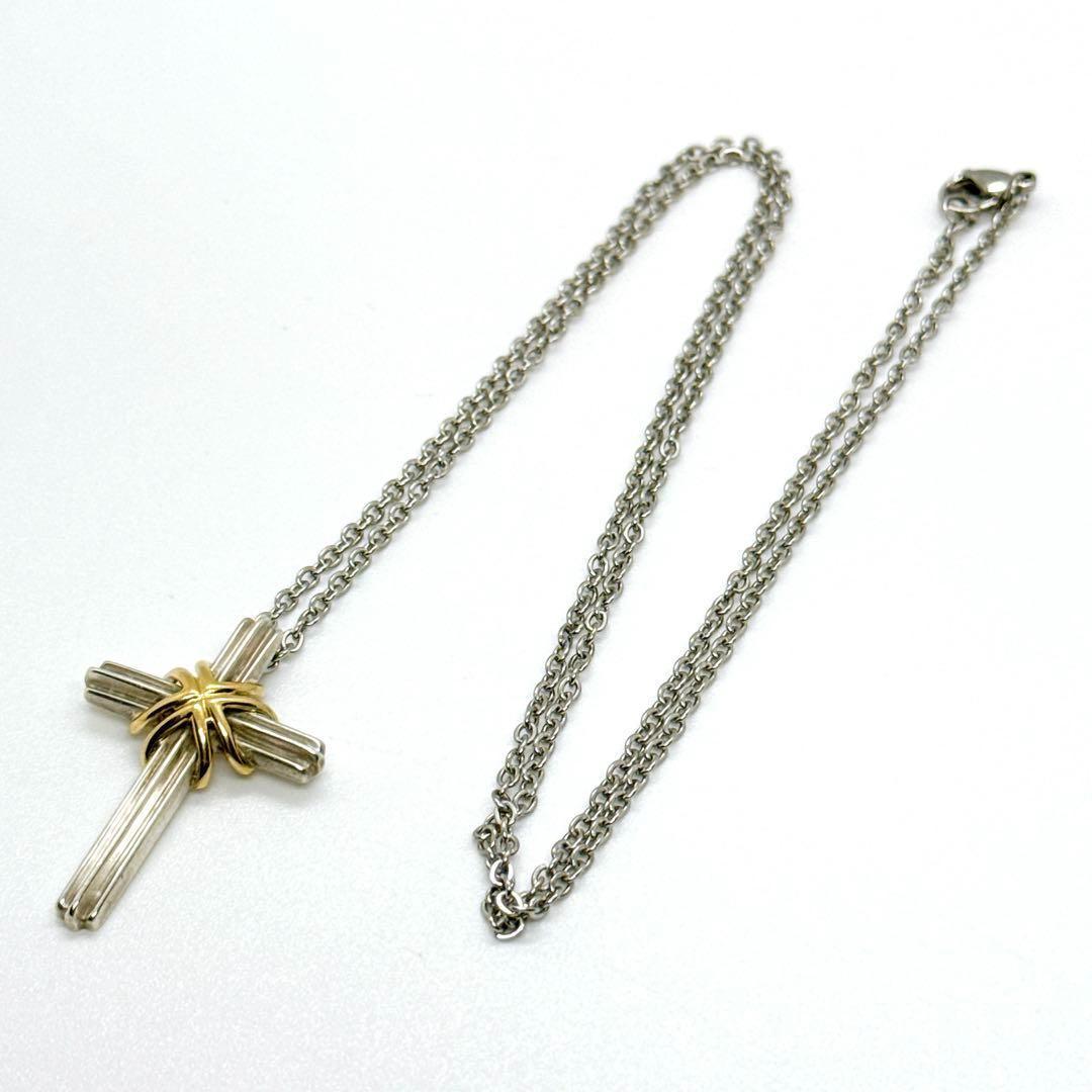 【社外チェーン　美品】Tiffany&Co. シグネチャー クロス ネックレス 社外チェーン 美品】Tiffany&Co. シグネチャー クロス