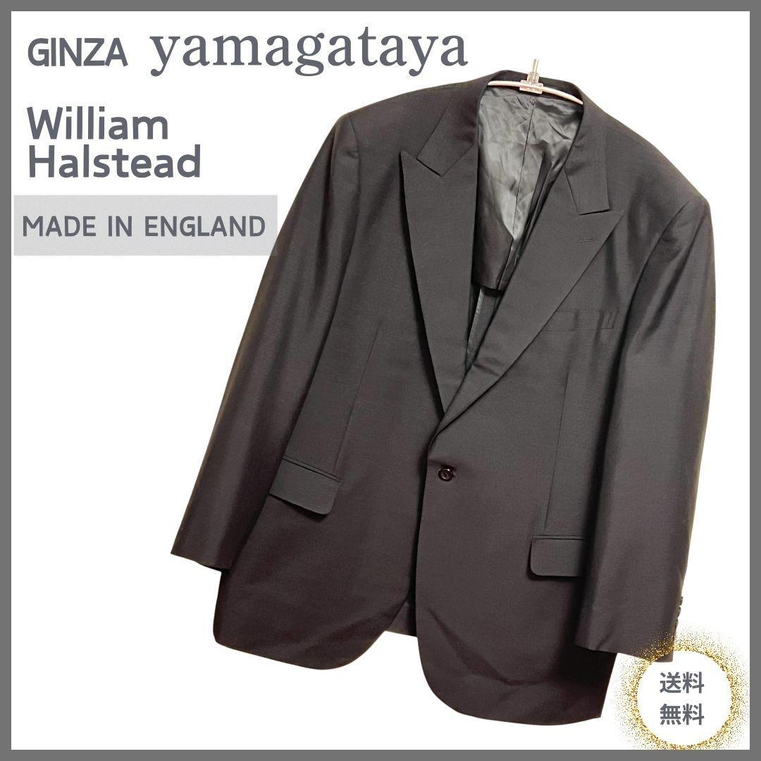 【美品】銀座山形屋 ウィリアム ハルステッド ウール テーラードジャケット BL