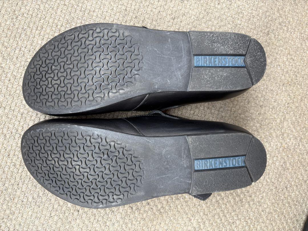 Birkenstock ブラックレザー ストラップシューズ 39