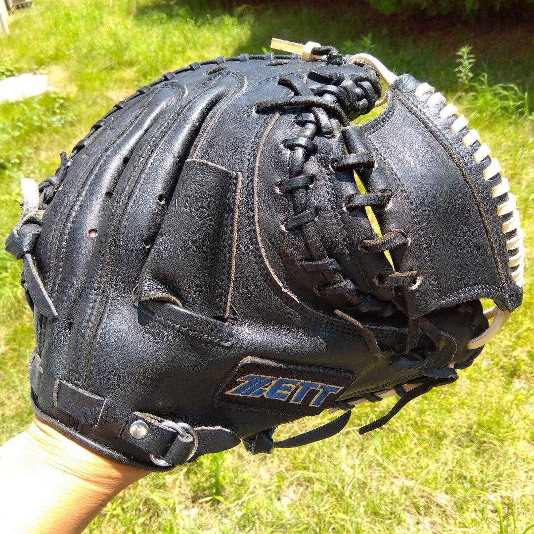 野球 グローブ 軟式  キャッチャーミット ZETT ゼット 黒 白