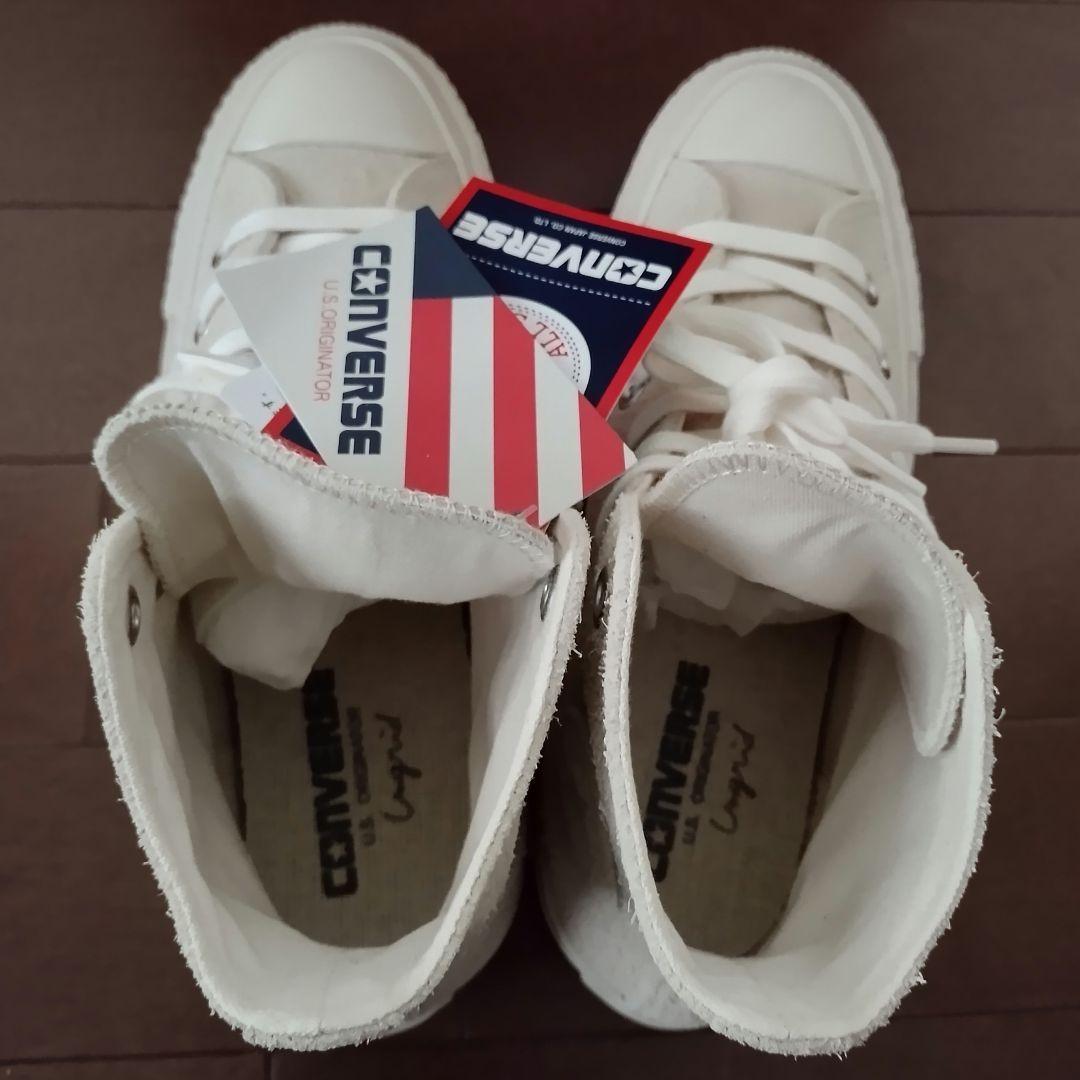 新品 コンバース ハイカット スエード アイボリー 22.5cm 箱付 新品 コンバース ハイカット スエード アイボリー 22.5cm 箱付