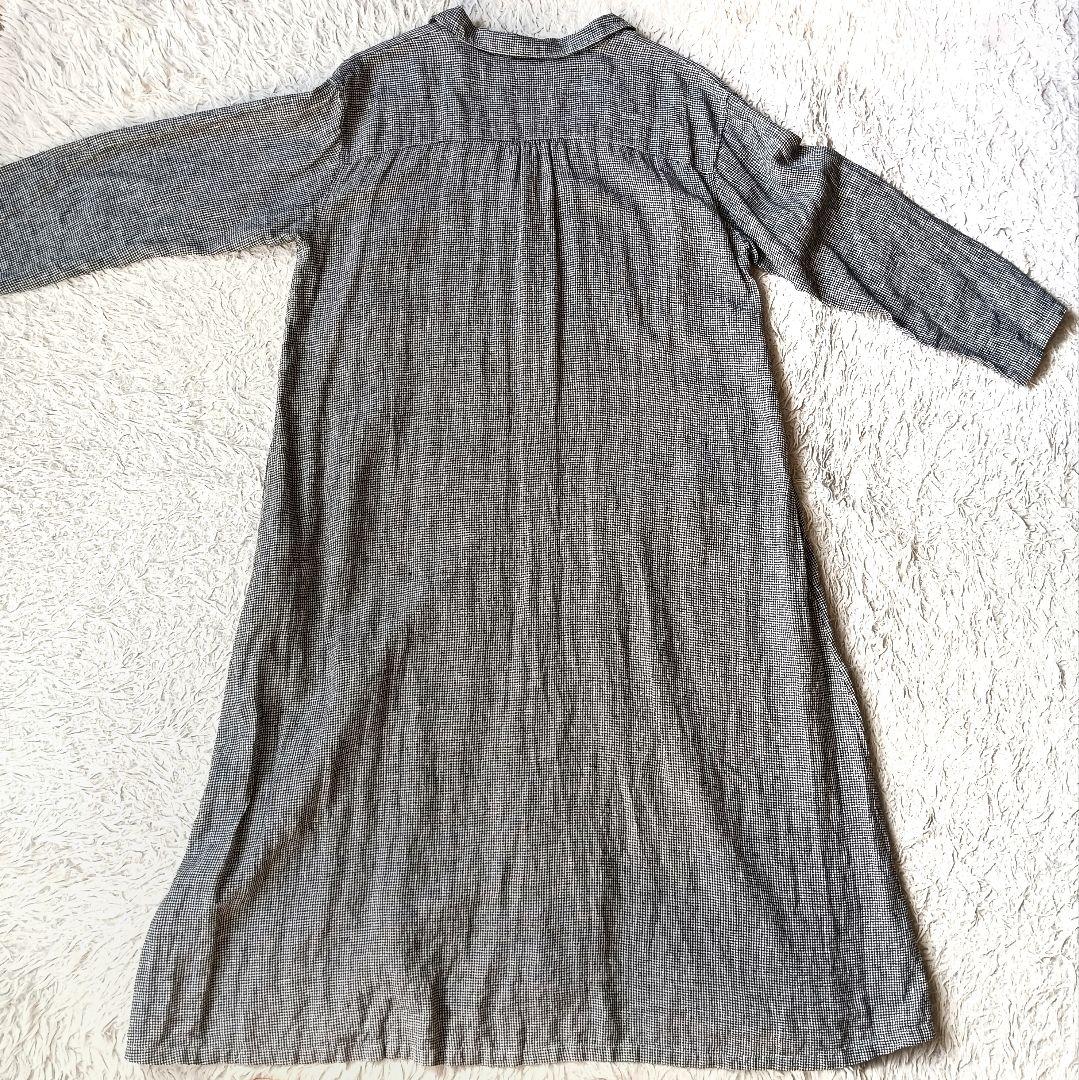 リネンギンガムウィングカラービッグシャツ limited item｜nest