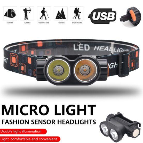 ヘッドランプ ポータブルミニヘッドランプ懐中電灯USB充電