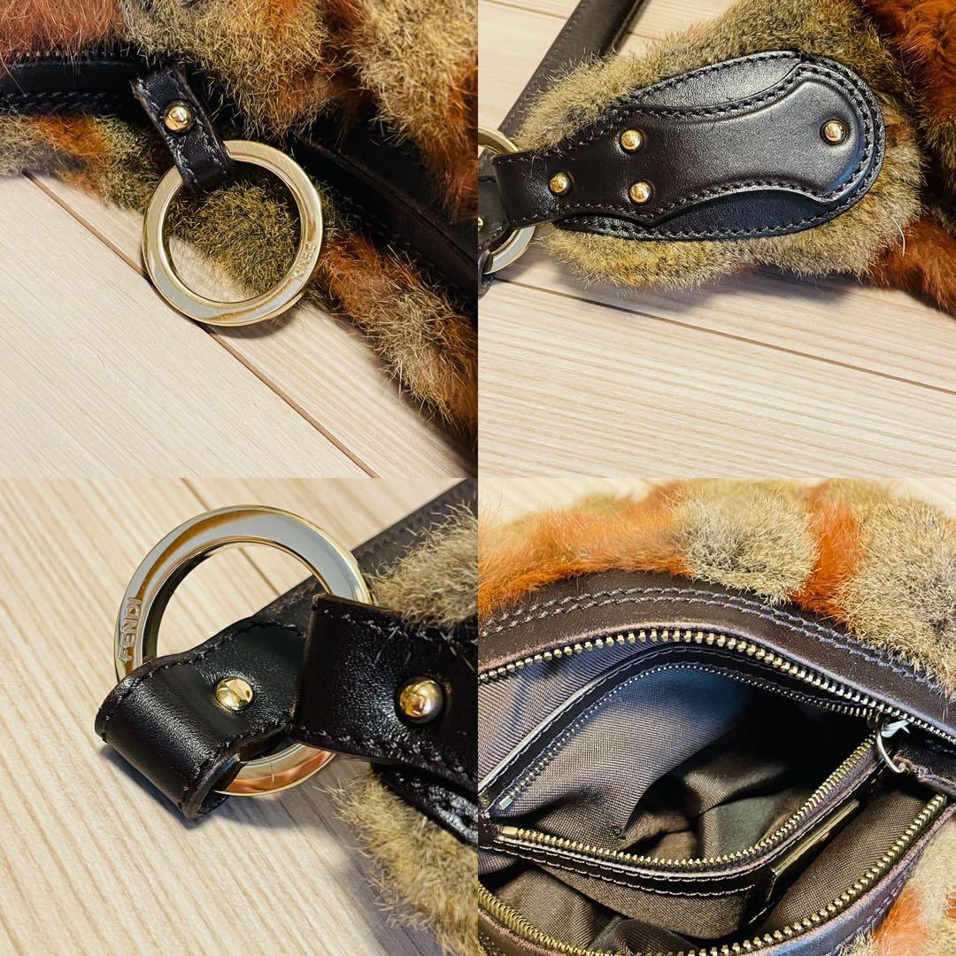 輝い美品✨超希少‼︎フェンディ ハンドバッグ 肩掛け ロゴプレート