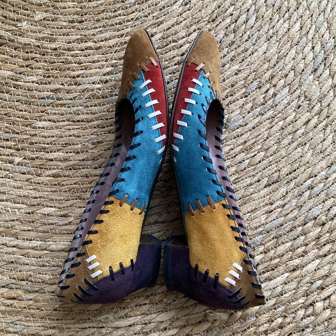 ★miumiu ミュウミュウ36パッチワークパンプス 23cmマルチカラー