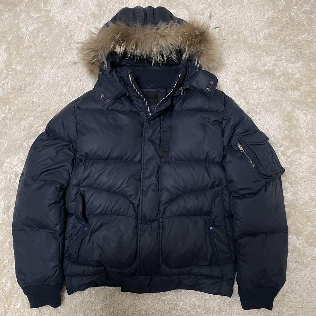 OLD STUSSY ファー付き　ダウンジャケット　ネイビー　Mサイズ